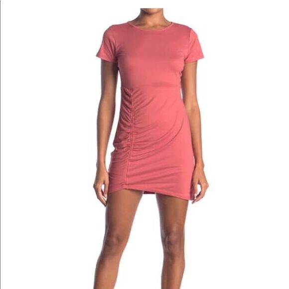 Vanity Room Ruched Side T-shirt Dress Sz Lg - Picture 1 of 7